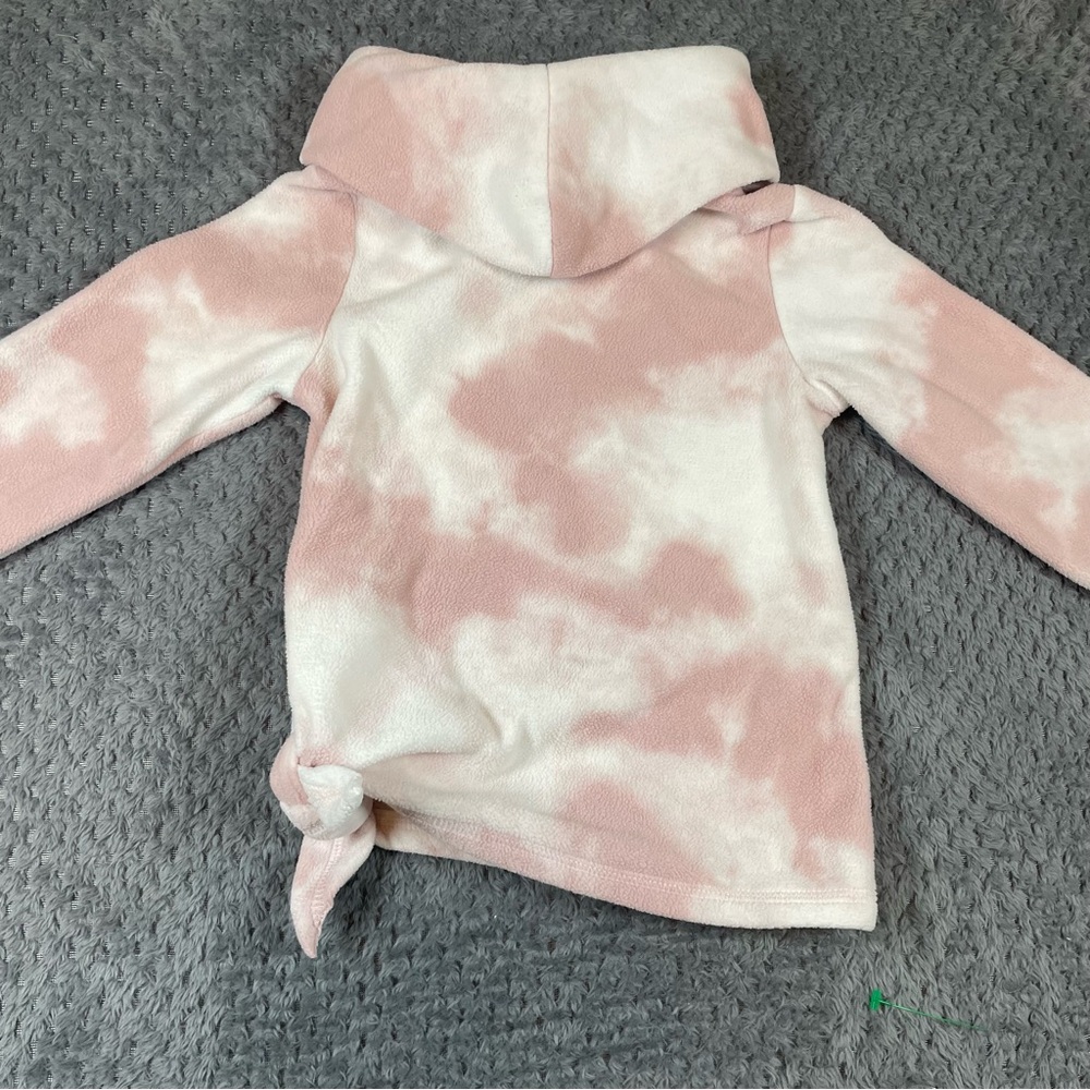 Old Navy Active Girls Fleece Pullover XS (5) Pink Tie Dye Side Knot Outerwear - Picture 6 of 9